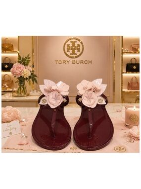 Tory Burch Blossom Jelly Thong Sandals.